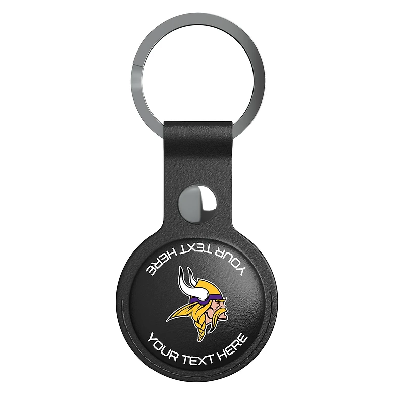 Keyscaper Black Minnesota Vikings Personalized AirTag Holder