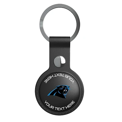 Keyscaper Black Carolina Panthers Personalized AirTag Holder