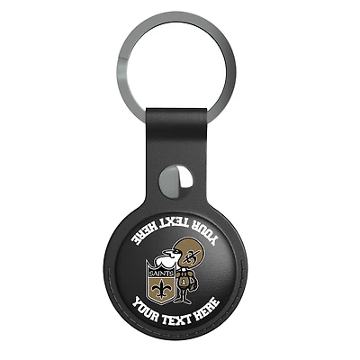 Keyscaper Black New Orleans Saints Personalized AirTag Holder