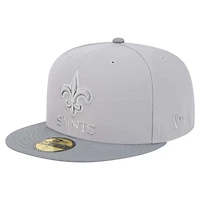Men's New Era Gray/Graphite New Orleans Saints Iron Cloud 59FIFTY Fitted Hat