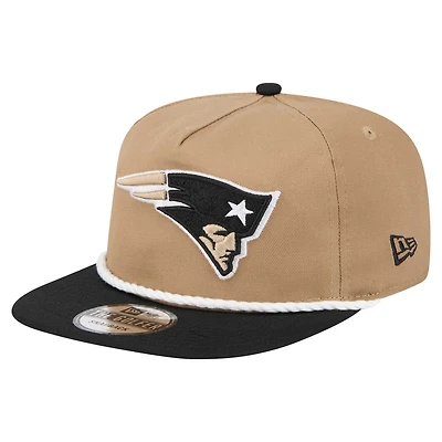Men's New Era Khaki/Black New England Patriots Desert Golfer Snapback Hat