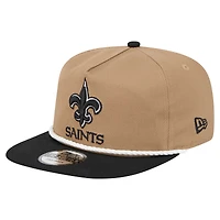 Men's New Era Khaki/Black New Orleans Saints Desert Golfer Snapback Hat