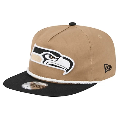 Men's New Era Khaki/Black Seattle Seahawks Desert Golfer Snapback Hat