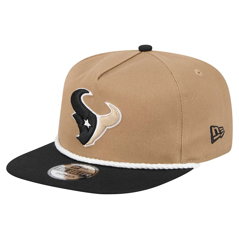 Men's New Era Khaki/Black Houston Texans Desert Golfer Snapback Hat