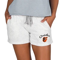 Women's Concepts Sport Ash Baltimore Orioles Mainstream French Terry Tri-Blend Shorts