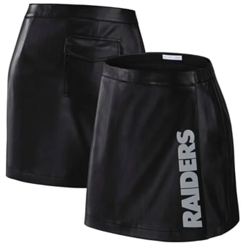 Women's WEAR by Erin Andrews x Gracie Hunt Black Las Vegas Raiders Wrap Skirt