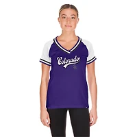 Women's New Era Purple Colorado Rockies Gameday Raglan V-Neck T-Shirt