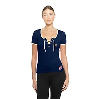 Women's New Era Navy Houston Astros Throwback Lace Up T-Shirt