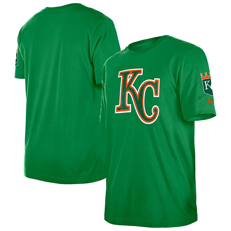 Men's New Era Kelly Green Kansas City Royals St. Patrick's Day Shamrock Fill T-Shirt
