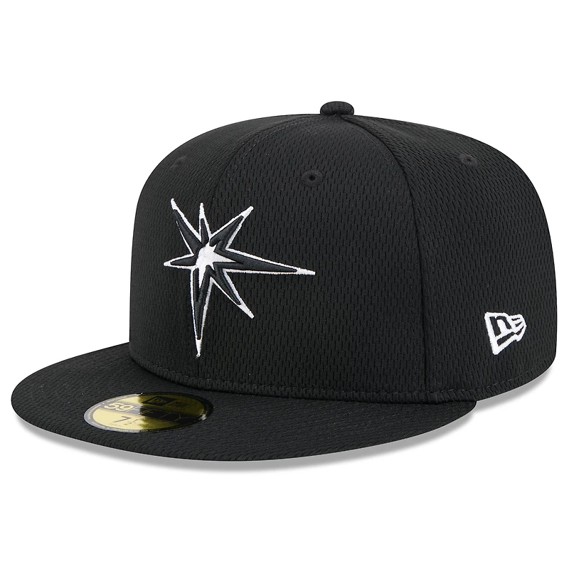 Men's New Era Black Tampa Bay Rays 2025 MLB Clubhouse 59FIFTY Fitted Hat