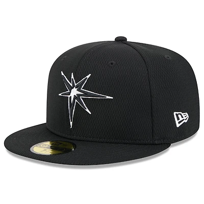 Men's New Era Black Tampa Bay Rays 2025 MLB Clubhouse 59FIFTY Fitted Hat