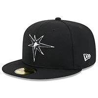 Men's New Era Black Tampa Bay Rays 2025 MLB Clubhouse 59FIFTY Fitted Hat