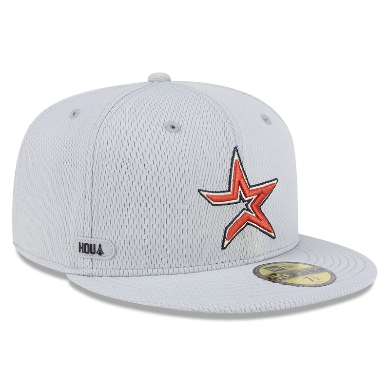 Men's New Era Gray Houston Astros 2025 MLB Clubhouse 59FIFTY Fitted Hat