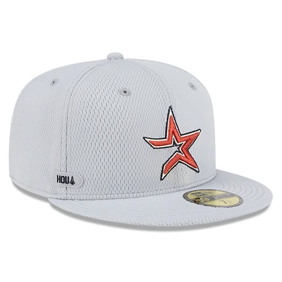 Men's New Era Gray Houston Astros 2025 MLB Clubhouse 59FIFTY Fitted Hat