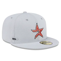 Men's New Era Gray Houston Astros 2025 MLB Clubhouse 59FIFTY Fitted Hat