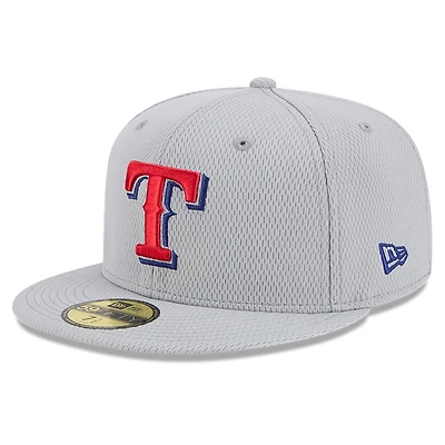 Men's New Era Gray Texas Rangers 2025 MLB Clubhouse 59FIFTY Fitted Hat
