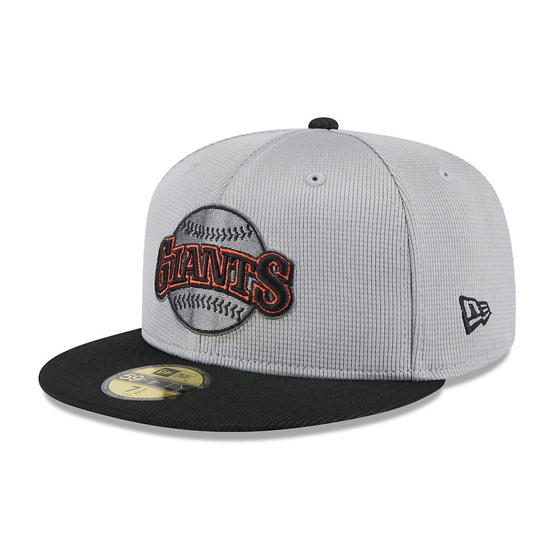 Men's New Era Gray/Black San Francisco Giants 2025 Batting Practice 59FIFTY Fitted Hat