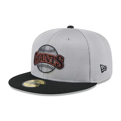 Men's New Era Gray/Black San Francisco Giants 2025 Batting Practice 59FIFTY Fitted Hat