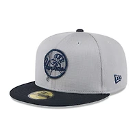 Men's New Era  Gray/Navy New York Yankees 2025 Batting Practice 59FIFTY Fitted Hat