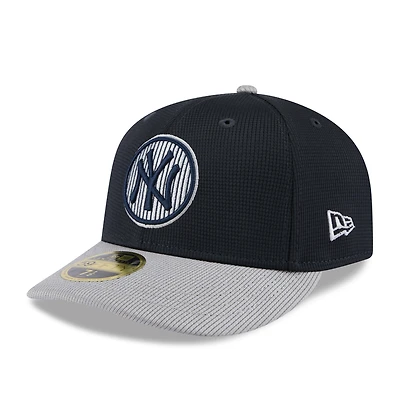 Men's New Era  Gray/Navy New York Yankees 2025 Batting Practice Low Profile 59FIFTY Fitted Hat