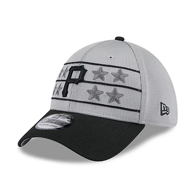 Men's New Era Gray/Black Pittsburgh Pirates 2025 Batting Practice 39THIRTY Flex Hat