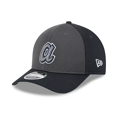 Men's New Era Gray/Navy Atlanta Braves 2025 Batting Practice 9FORTY M-Crown Adjustable Hat