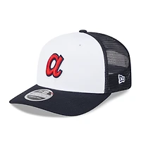 Men's New Era  White/Navy Atlanta Braves 2025 Batting Practice 9SEVENTY Stretch-Snap Trucker Hat