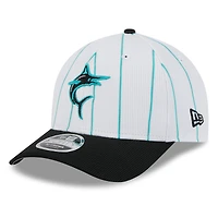 Men's New Era  White/Black Miami Marlins 2025 Batting Practice 9FORTY M-Crown Adjustable Hat