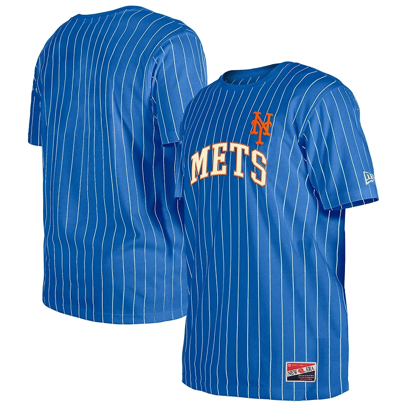 Men's New Era Royal New York Mets Throwback Pinstripe T-Shirt