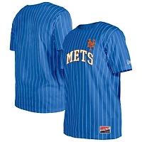 Men's New Era Royal New York Mets Throwback Pinstripe T-Shirt