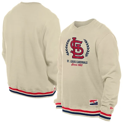 Men's New Era Cream St. Louis Cardinals Throwback Pullover Sweatshirt