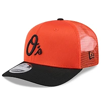 Men's New Era  Orange/Black Baltimore Orioles 2025 Spring Training 9SEVENTY Stretch-Snap Trucker Hat