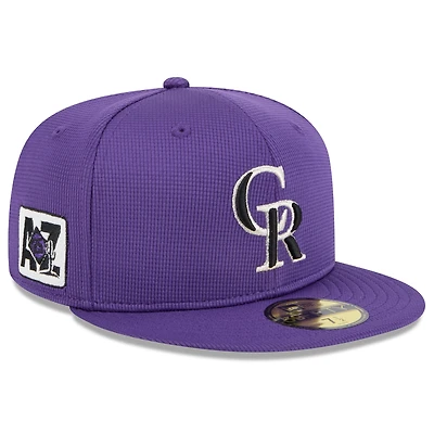 Men's New Era  Purple Colorado Rockies 2025 Spring Training 59FIFTY Fitted Hat