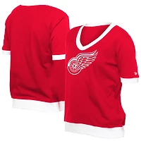 Women's New Era Red Detroit Red Wings Game Day Rhinestuds T-Shirt