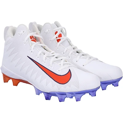 Clemson Tigers Team-Issued White Alpha Pro Mid Nike Cleats from the Football Program - Size 12
