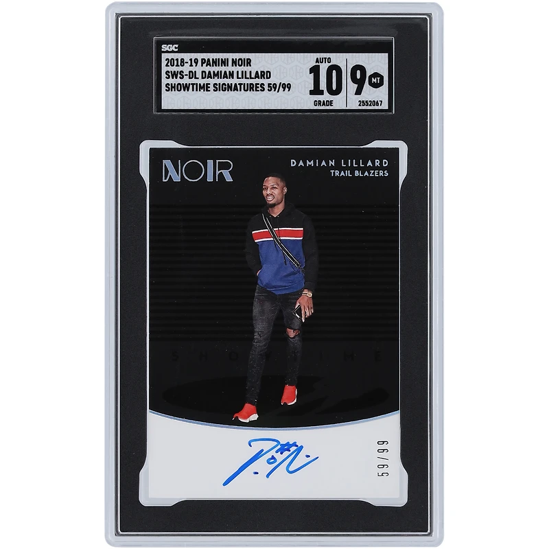 Damian Lillard Portland Trail Blazers Autographed 2018-19 Panini Noir Showtime #SWS-DL #59/99 SGC Authenticated 9/10 Card