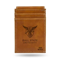Brown Ball State Cardinals Personalized Front Pocket Wallet