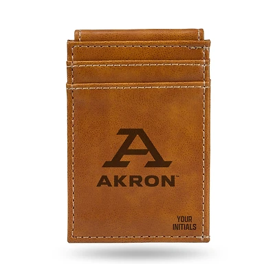 Brown Akron Zips Personalized Front Pocket Wallet