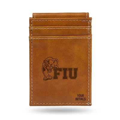 Brown FIU Panthers Personalized Front Pocket Wallet