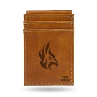 Brown Carthage Firebirds Personalized Front Pocket Wallet
