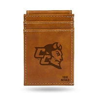 Brown Central Connecticut State Blue Devils Personalized Front Pocket Wallet