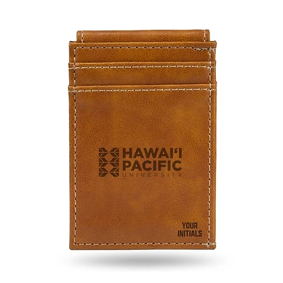 Brown Hawaii Pacific Sharks Personalized Front Pocket Wallet