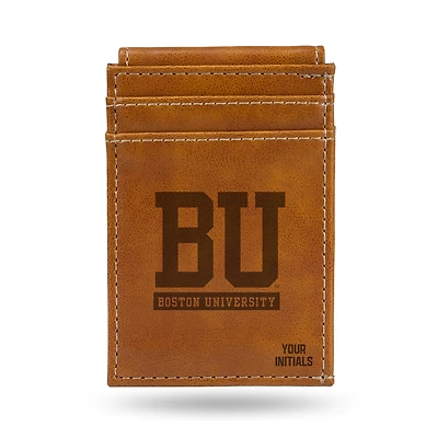Brown Boston University Personalized Front Pocket Wallet