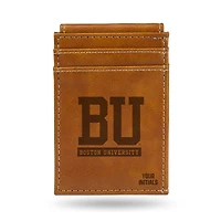 Brown Boston University Personalized Front Pocket Wallet