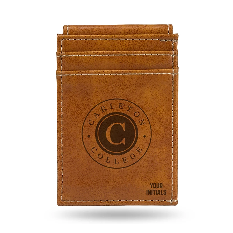 Brown Carleton Knights Personalized Front Pocket Wallet