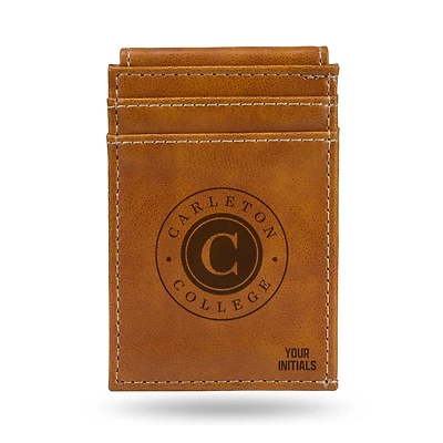 Brown Carleton Knights Personalized Front Pocket Wallet