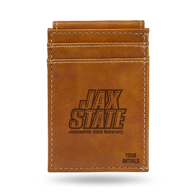 Brown Jacksonville State Gamecocks Personalized Front Pocket Wallet