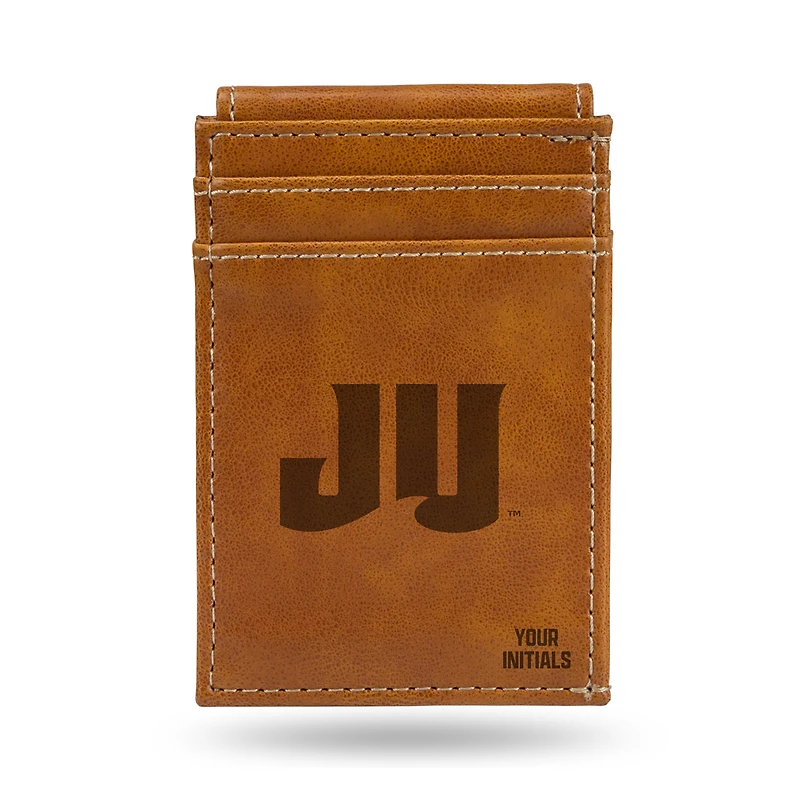 Brown JU Dolphins Personalized Front Pocket Wallet