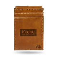 Brown Keene State Owls Personalized Front Pocket Wallet