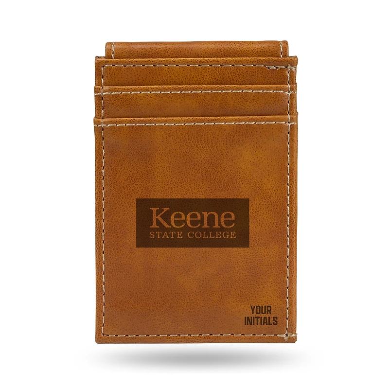 Brown Keene State Owls Personalized Front Pocket Wallet